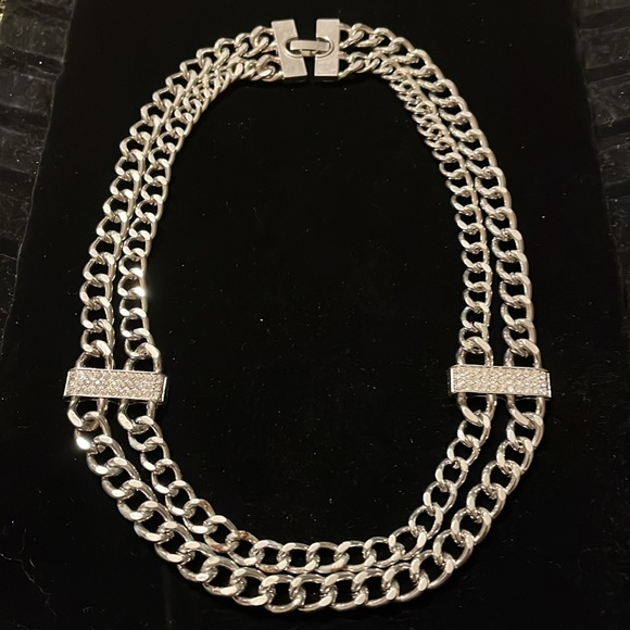 Silver Zirconia 2 Strand Necklace - Picture 12 of 17